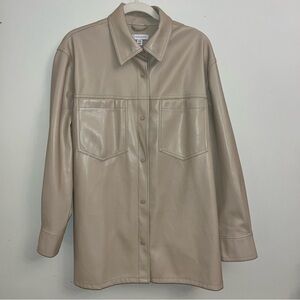 Topshop Beige Leather Jacket